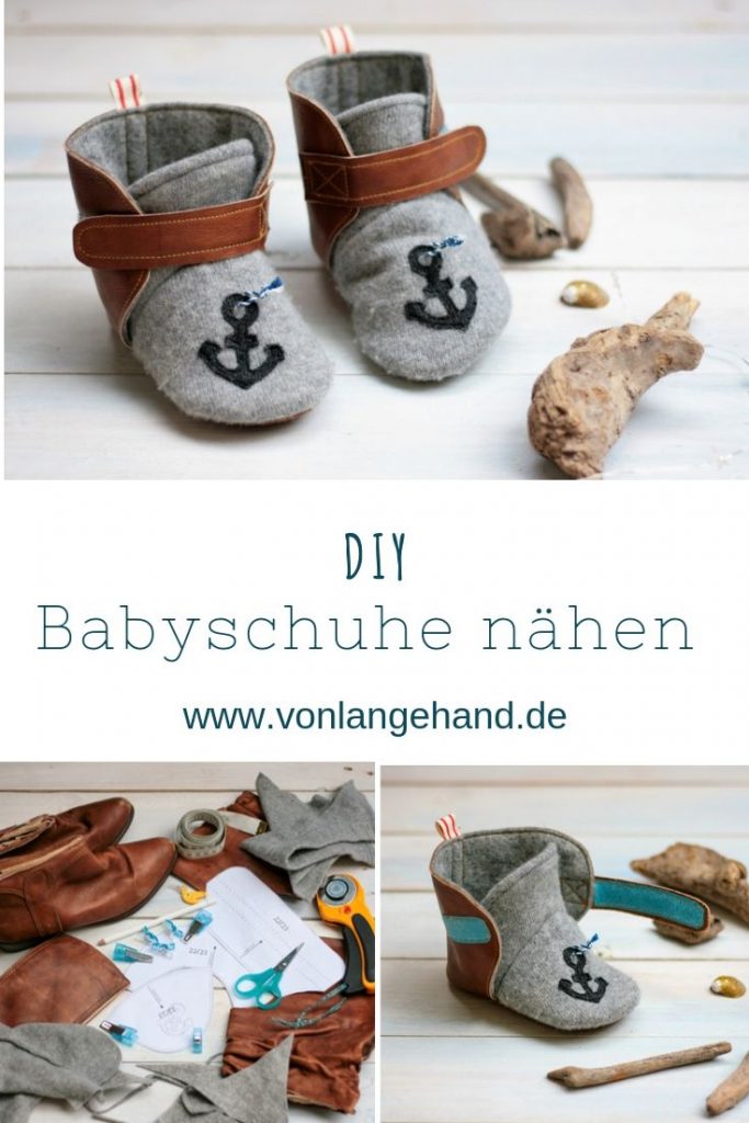 DIY Babyschuhe mit Anker nähen