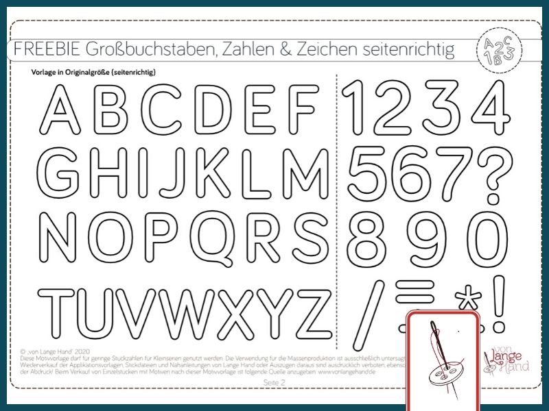 Alphabet Applikation Vorlage // FREEBIE • von Lange Hand ...