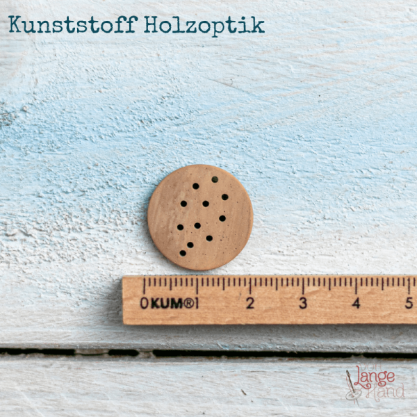 Blatt-Knopf aus Kunstharz in Holzoptik