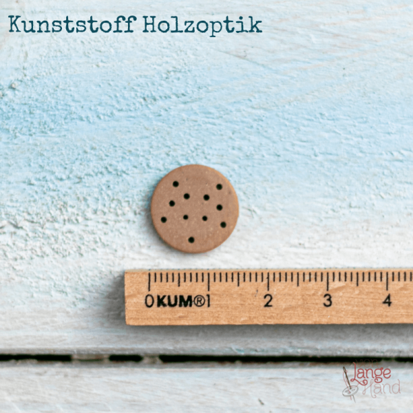 Fuchs-Knopf aus Kunstharz in Holzoptik