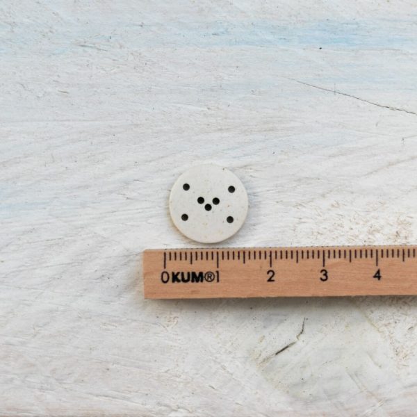 Brief-Knopf aus Kunstharz, weiß, Größe 15 mm