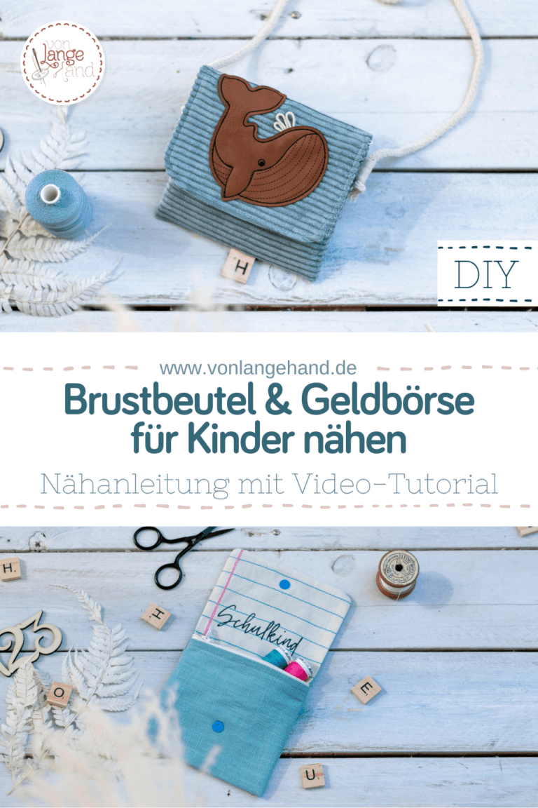 Pinterest-Collage zum Thema Brustbeutel für Schulkinder nähen